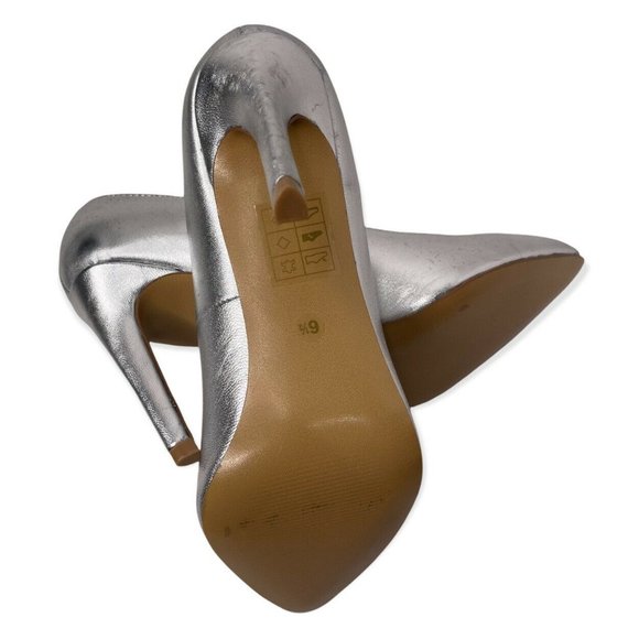 Dolce Vita Silver Metallic Pointed Toe Heel Pumps Size 6.5 Slip-on a32 - Picture 9 of 11
